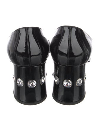 Miu Miu Patent Leather Crystal Embellishments Pumps