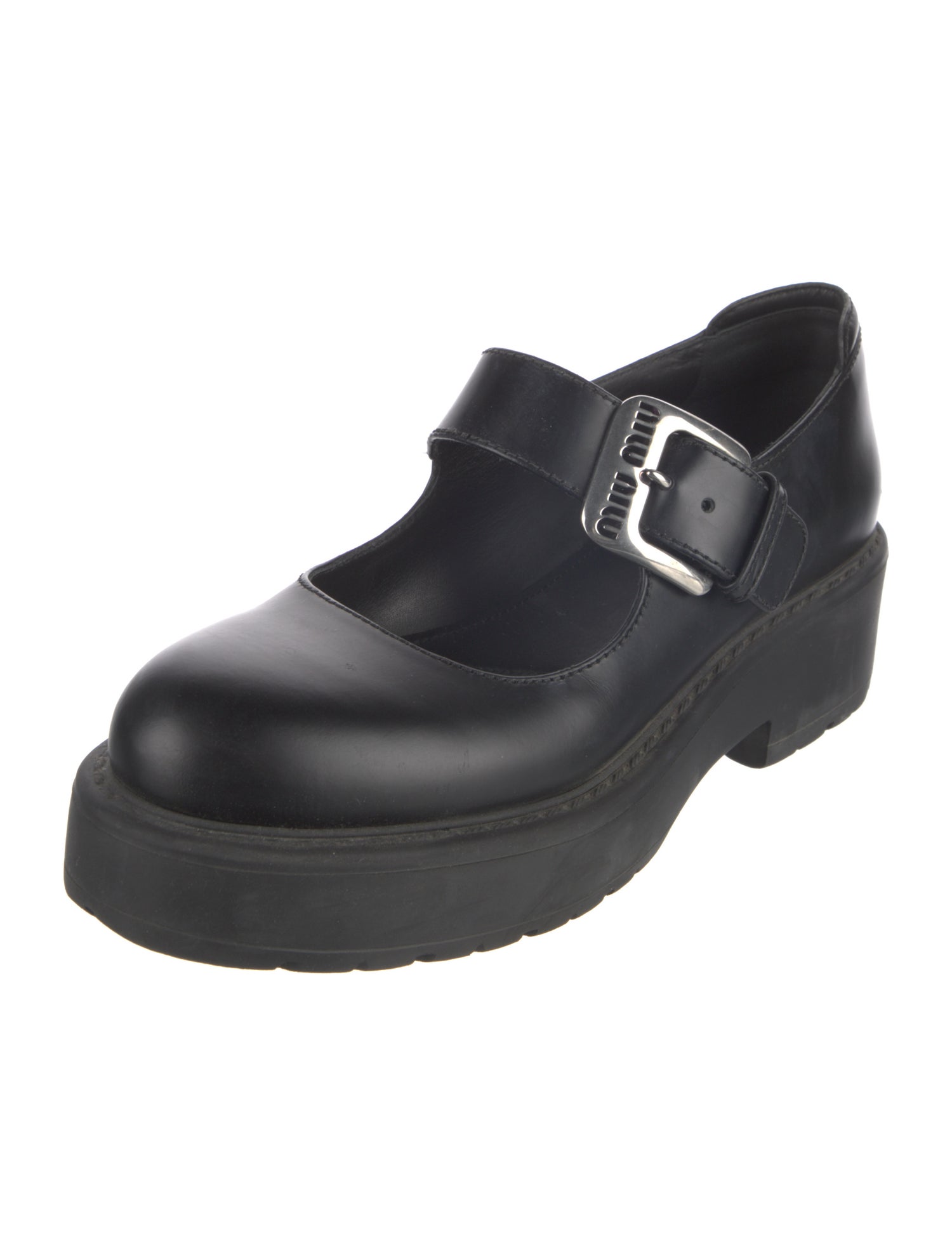 Miu Miu Leather Mary Jane Flats