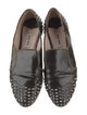 Miu Miu Leather Studded Accents Loafers