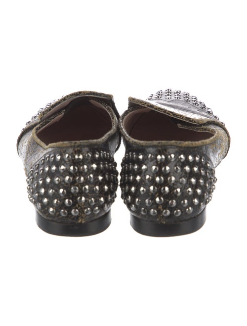 Miu Miu Leather Studded Accents Loafers