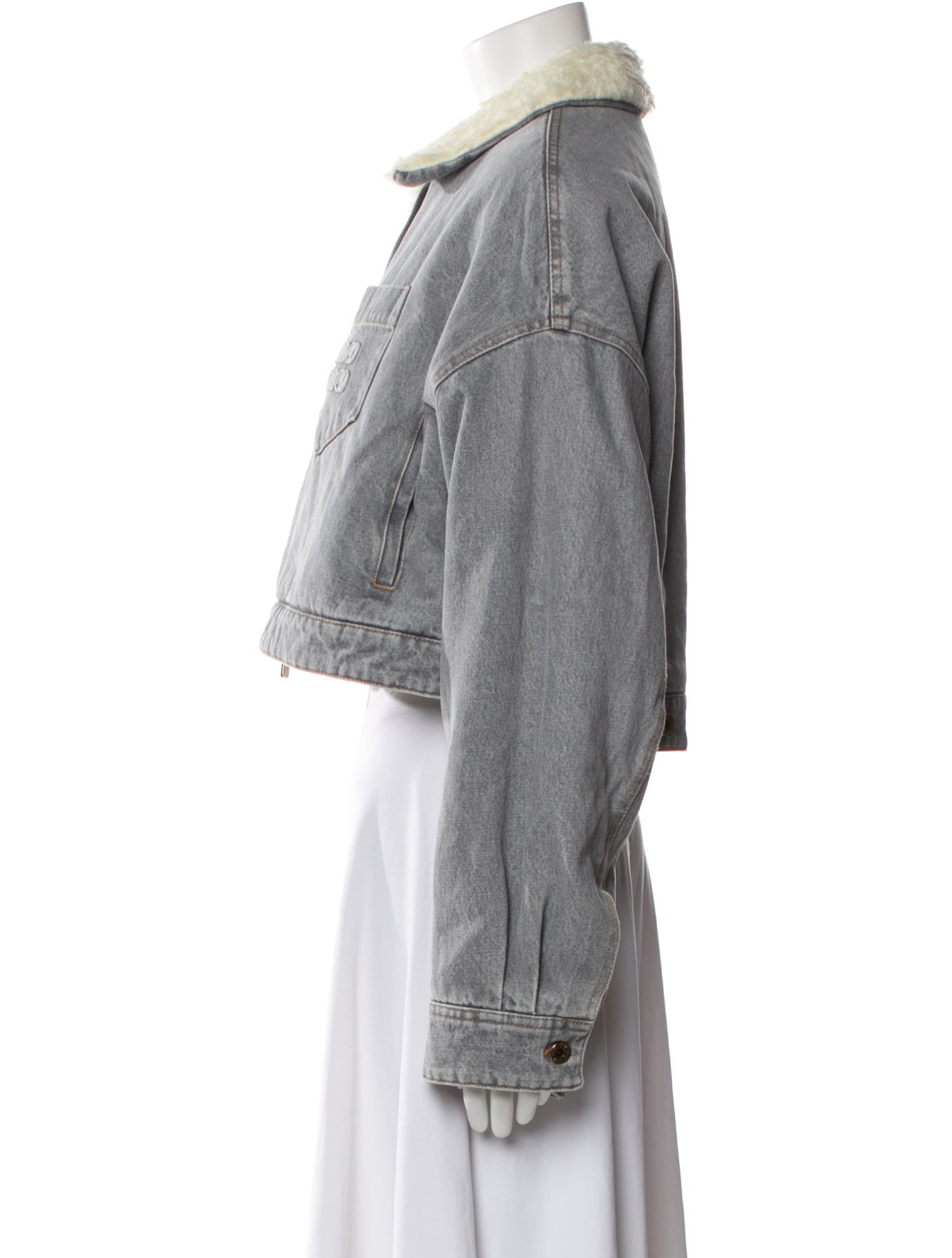 Miu Miu 2023 Colorblock Pattern Denim Jacket w/ Tags