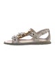 Miu Miu Leather Crystal Embellishments Gladiator Sandals