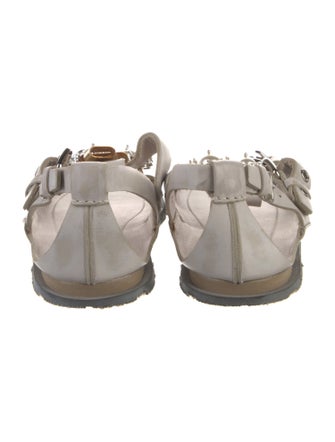 Miu Miu Leather Crystal Embellishments Gladiator Sandals