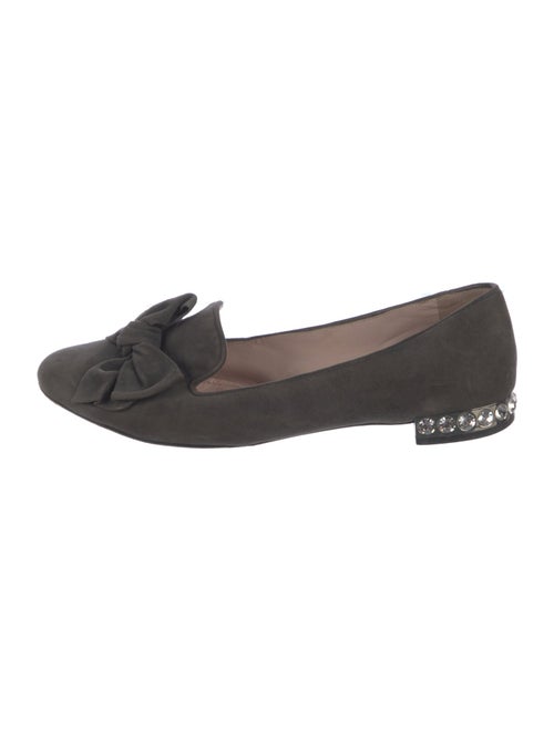Miu Miu Suede Bow Accents Loafers