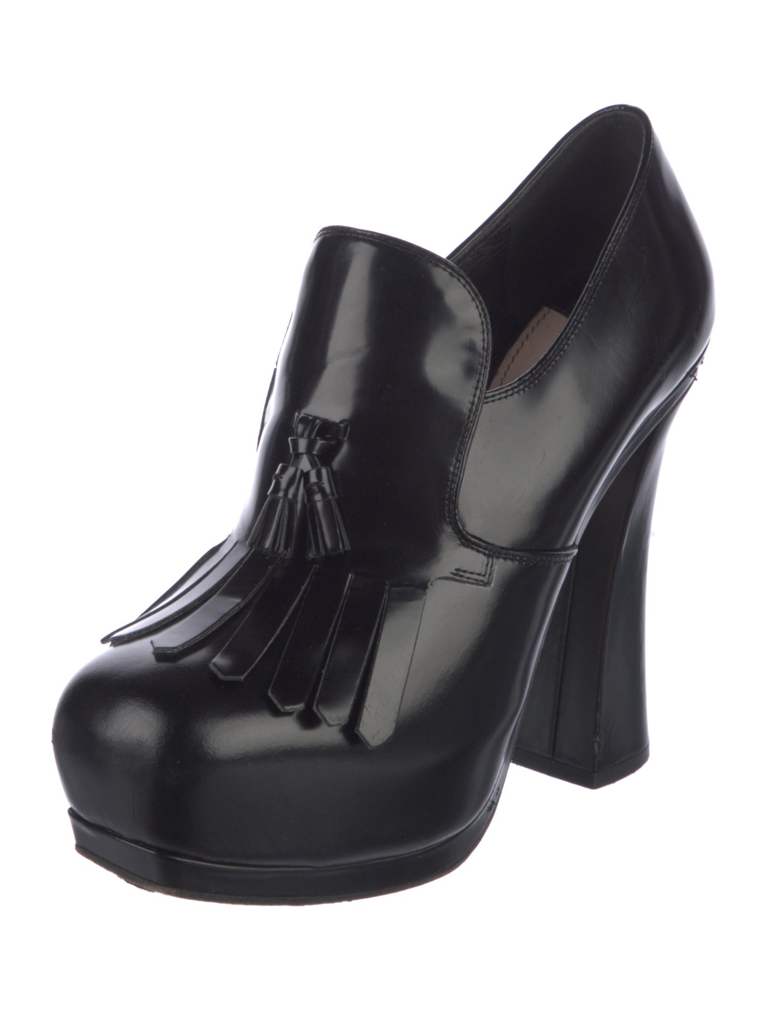 Miu Miu Leather Tassel Accents Pumps