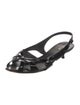 Miu Miu Patent Leather Cutout Accent Slingback Sandals