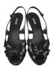 Miu Miu Patent Leather Cutout Accent Slingback Sandals