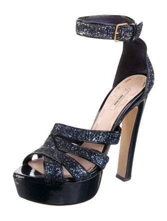 Miu Miu Glitter Glitter Accents D'Orsay Pumps