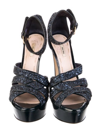 Miu Miu Glitter Glitter Accents D'Orsay Pumps