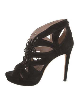 Miu Miu Suede Cutout Accent Pumps