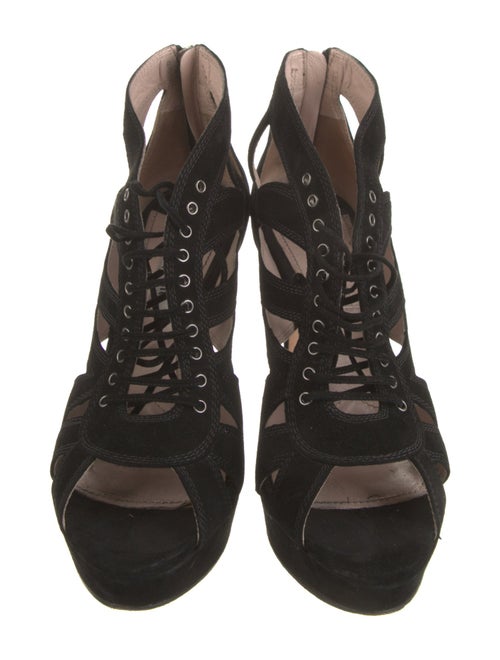 Miu Miu Suede Cutout Accent Pumps