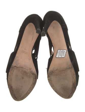 Miu Miu Suede Cutout Accent Pumps