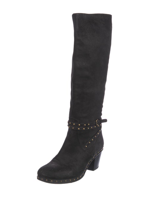 Miu Miu Leather Studded Accents Riding Boots