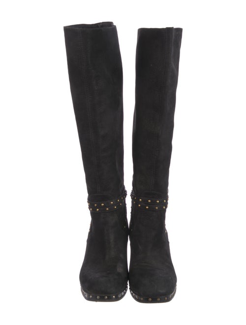 Miu Miu Leather Studded Accents Riding Boots