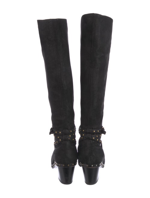 Miu Miu Leather Studded Accents Riding Boots