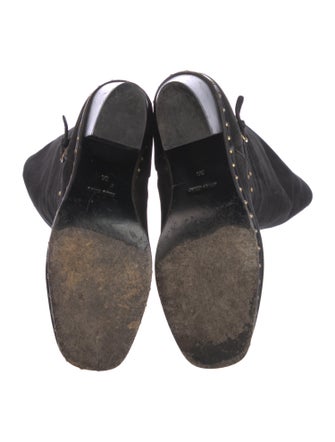 Miu Miu Leather Studded Accents Riding Boots