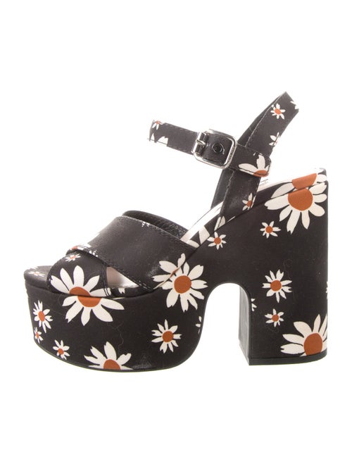 Miu Miu Canvas Floral Print Slingback Sandals