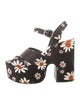 Miu Miu Canvas Floral Print Slingback Sandals