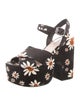 Miu Miu Canvas Floral Print Slingback Sandals