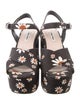Miu Miu Canvas Floral Print Slingback Sandals