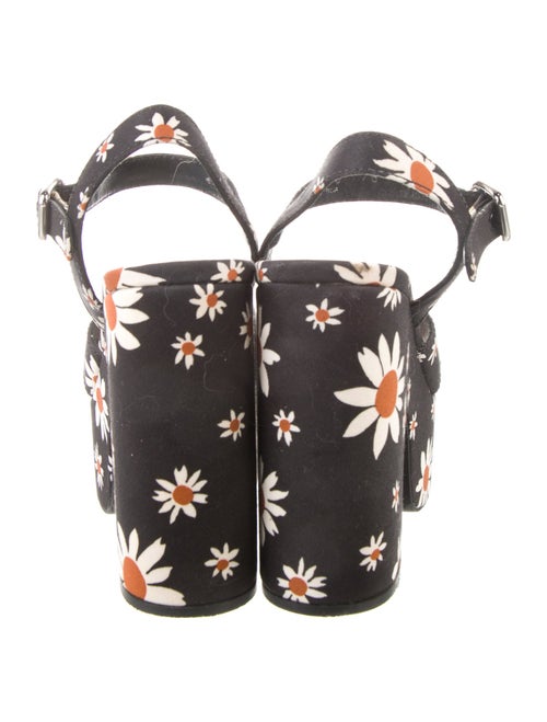 Miu Miu Canvas Floral Print Slingback Sandals