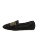 Miu Miu Velvet Embroidered Accent Loafers
