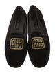 Miu Miu Velvet Embroidered Accent Loafers