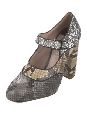 Miu Miu Snakeskin Printed Pumps