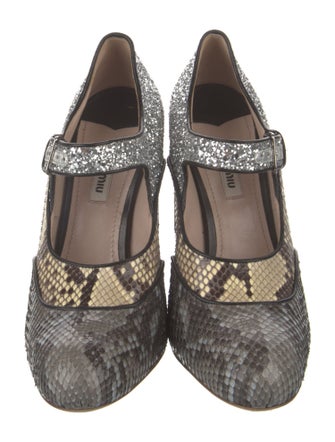 Miu Miu Snakeskin Printed Pumps