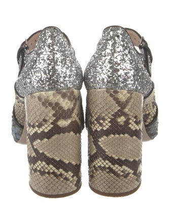Miu Miu Snakeskin Printed Pumps