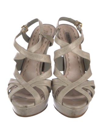 Miu Miu Leather Slingback Sandals
