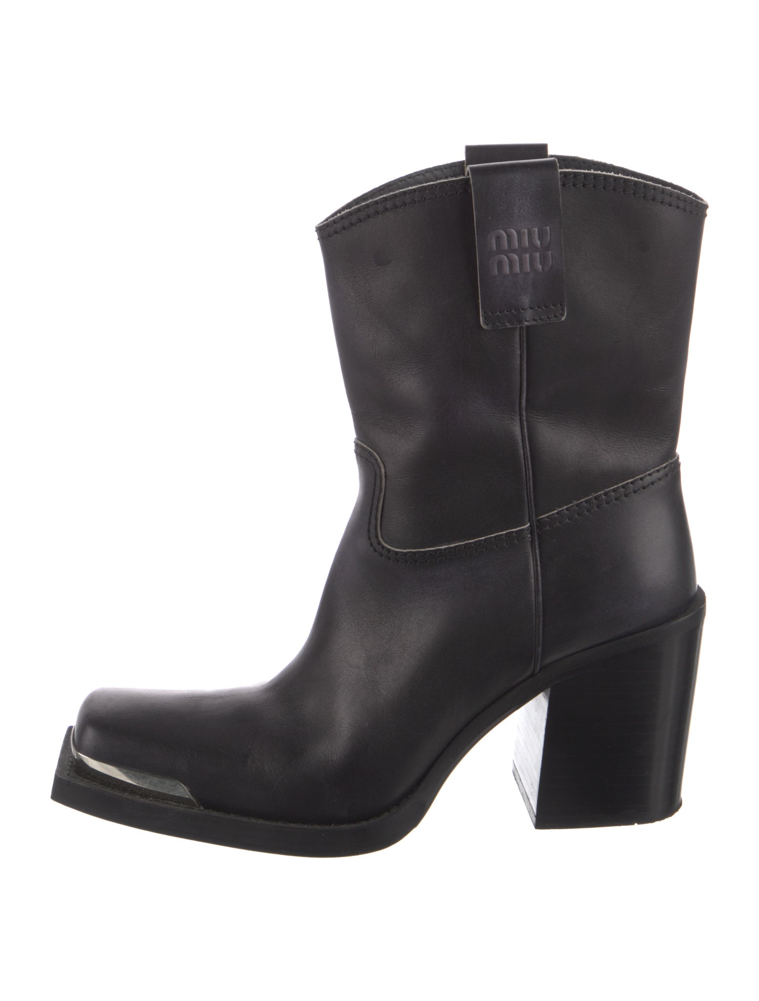 Miu Miu Leather Western Boots