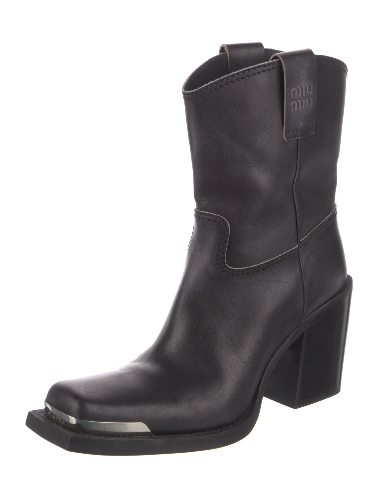 Miu Miu Leather Western Boots