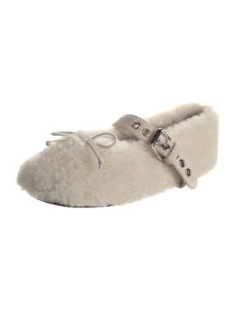 Miu Miu Shearling Mary Jane Flats