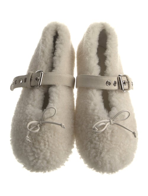 Miu Miu Shearling Mary Jane Flats