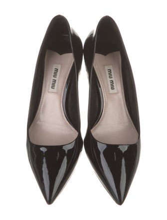 Miu Miu Patent Leather Crystal Embellishments Pumps