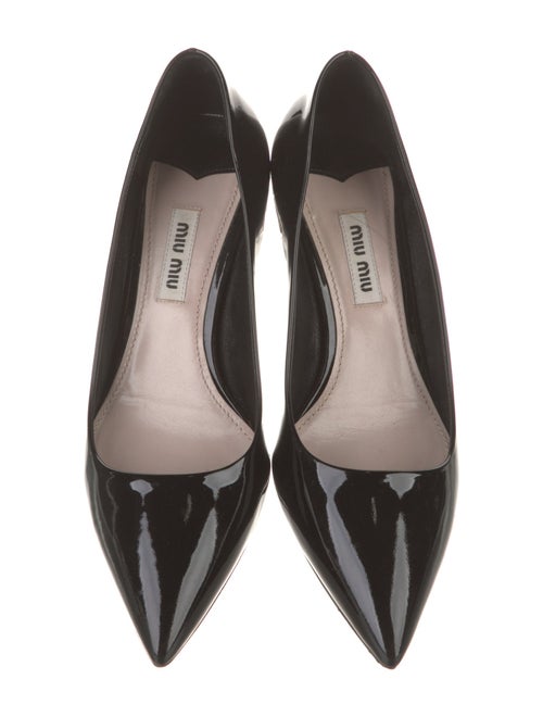 Miu Miu Patent Leather Crystal Embellishments Pumps