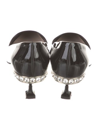 Miu Miu Patent Leather Crystal Embellishments Pumps