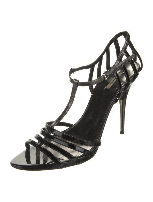 Miu Miu Patent Leather T-Strap Sandals