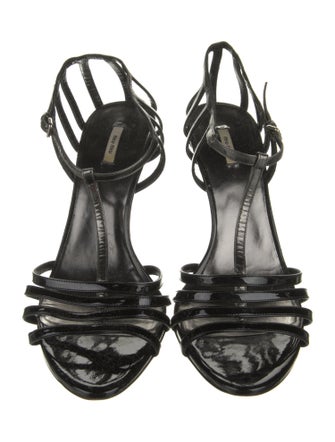 Miu Miu Patent Leather T-Strap Sandals
