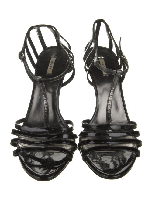 Miu Miu Patent Leather T-Strap Sandals