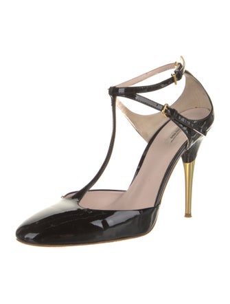 Miu Miu Patent Leather T-Strap Pumps