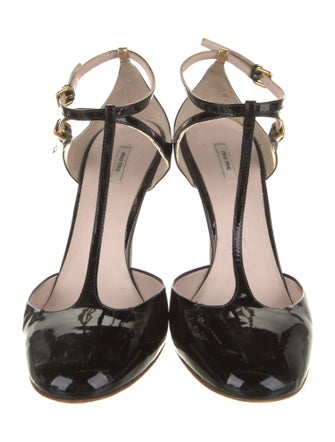 Miu Miu Patent Leather T-Strap Pumps