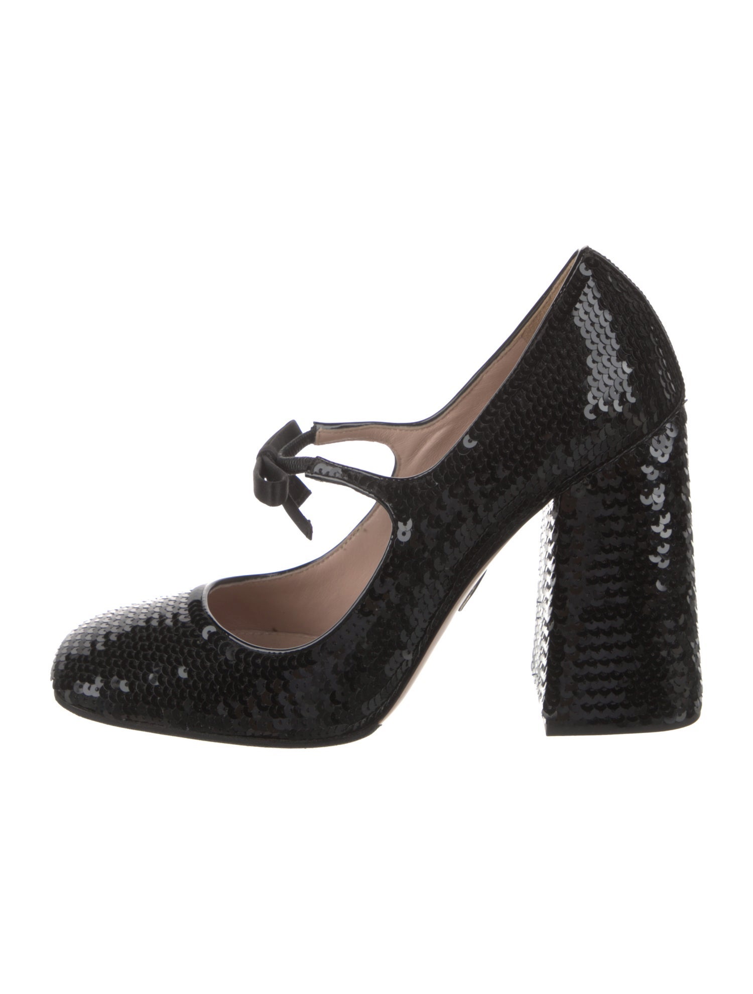 Miu Miu Sequins Bow Accents Pumps