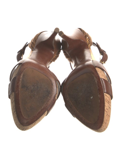 Miu Miu Leather T-Strap Sandals