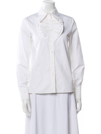 Miu Miu 2017 Long Sleeve Button-Up Top