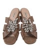 Miu Miu Leather Crystal Embellishments Slides