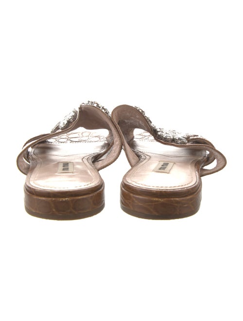 Miu Miu Leather Crystal Embellishments Slides