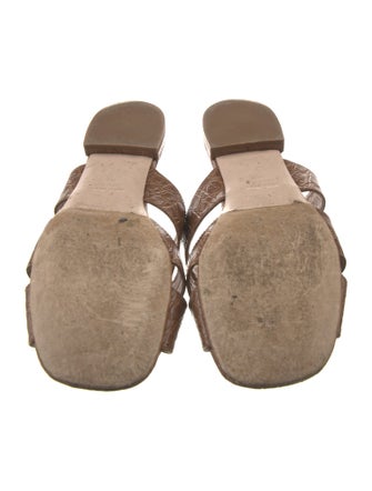 Miu Miu Leather Crystal Embellishments Slides