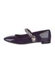 Miu Miu Patent Leather Crystal Embellishments Mary Jane Flats